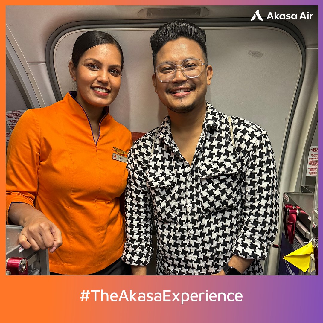AkasaAir's tweet photo. It was wonderful having MasterChef India Season 8 finalist, Suraj Thapa onboard. Hereโs wishing him a skyful of culinary adventures!
#AkasaAir #ItsYourSky #MomentsofDelight #TheAkasaExperience https://t.co/pR1lEDz0CM