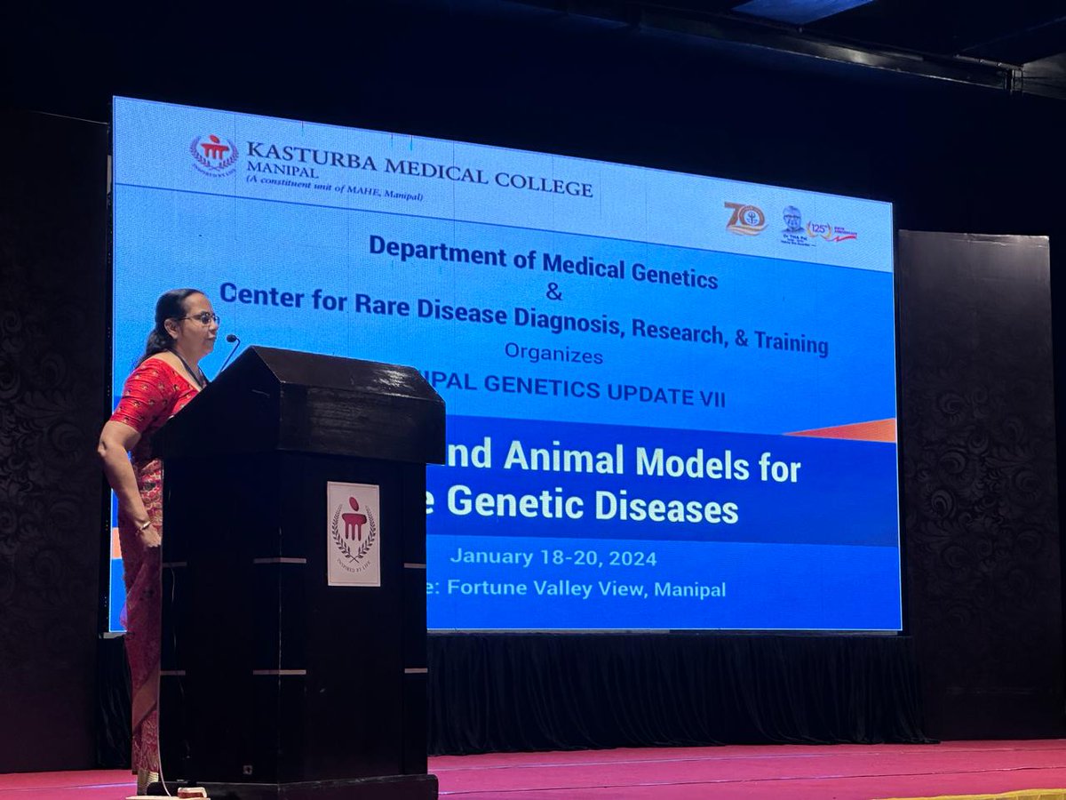 MANIPAL GENETICS UPDATE VII (@manipalgenetic7) on Twitter photo #MGU7
Dr. Nampoothiri shared her experience diagnosing and managing Mucopolysaccharidosis type II with enzyme replacement therapy. <a href="/MAHE_Manipal/">Manipal Academy of Higher Education</a>
<a href="/GeneticsManipal/">Medical Genetics Manipal</a> <a href="/CSIR_IND/">CSIR, India</a> <a href="/serbonline/">SERB</a>
<a href="/India_Alliance/">DBT/WT India Alliance</a> #MGU7
Dr. Nampoothiri shared her experience diagnosing and managing Mucopolysaccharidosis type II with enzyme replacement therapy. <a href="/MAHE_Manipal/">Manipal Academy of Higher Education</a>
<a href="/GeneticsManipal/">Medical Genetics Manipal</a> <a href="/CSIR_IND/">CSIR, India</a> <a href="/serbonline/">SERB</a>
<a href="/India_Alliance/">DBT/WT India Alliance</a>