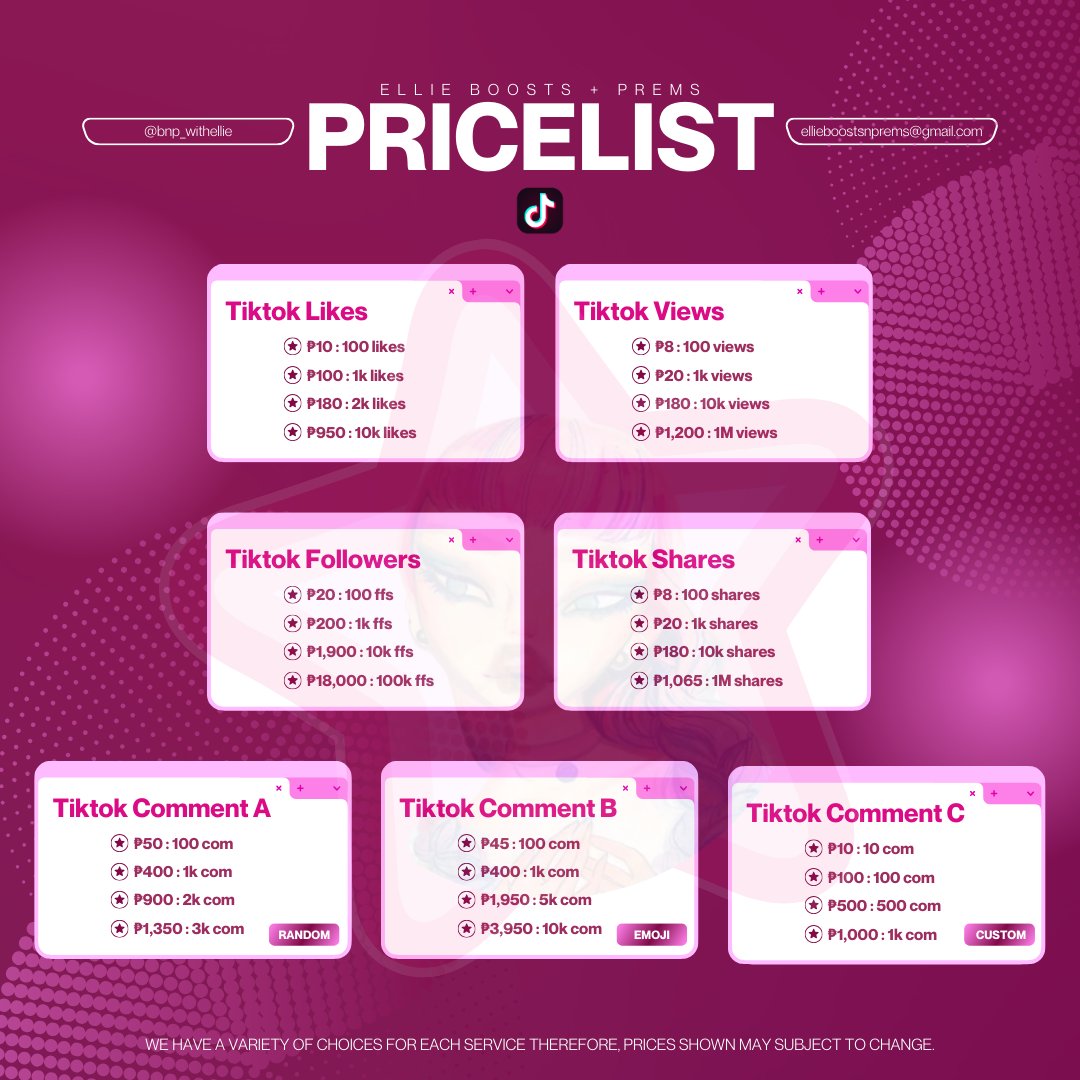 Who needs a status quo when you can have a status 'whoa'? 🤪

Elevate your social presence or be a social media influencer in an instant with Ellie Boosts' services! 💐💗

🏷️wts wtb lfb lfs lf prems ph netflix premium tiktok socmed ig twt twitter instagram facebook boost boosting