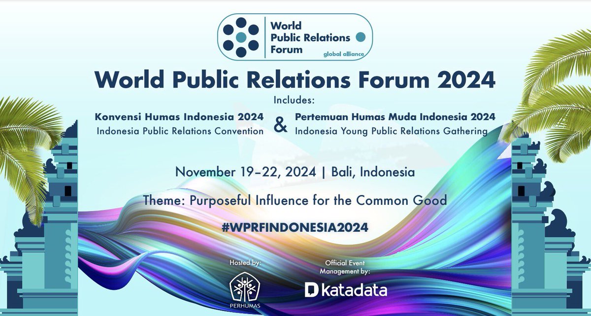 Mark your calender for the World Public Relations Forum 2024 by Global Alliance with the theme “Purposeful Influencer for the Common Good”

Bali, Indonesia, November 19-22, 2024

Stay Tuned!

#globalalliance #perhumas #WPRFINDONESIA2024 #KHI2024 #PEMUDA2024 #indonesiabicarabaik
