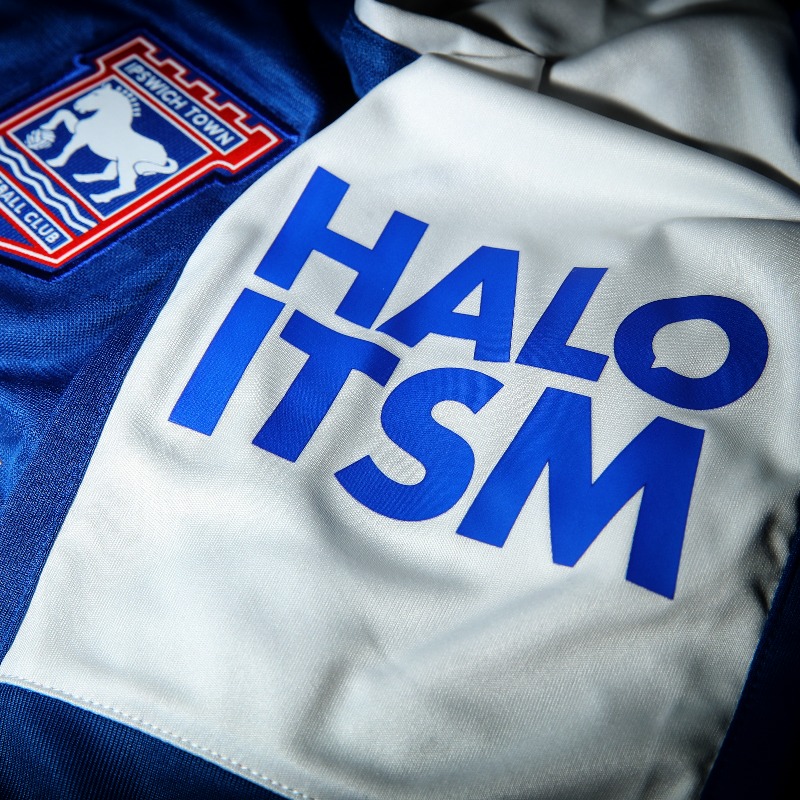 IpswichTown's tweet photo. 👕 Supporters can now have Town's new Sleeve Sponsor added to replica shirts, both in Planet Blue and online.

All proceeds will go to the @ITFCFoundation.

@HaloITSM_ | #itfc