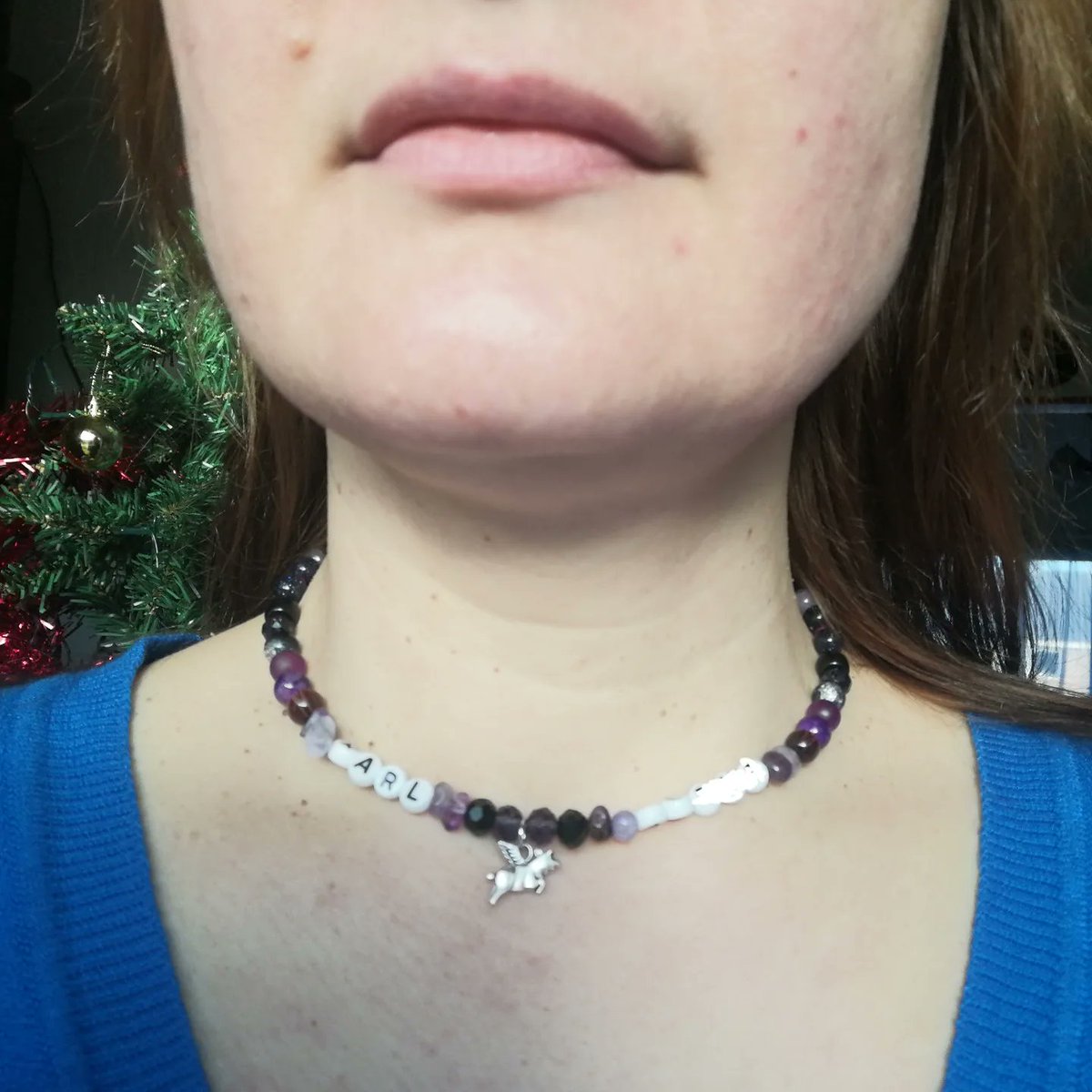 Lutoslava's tweet image. #madewithlove #purplenecklace #pigscanfly #personalisednecklace