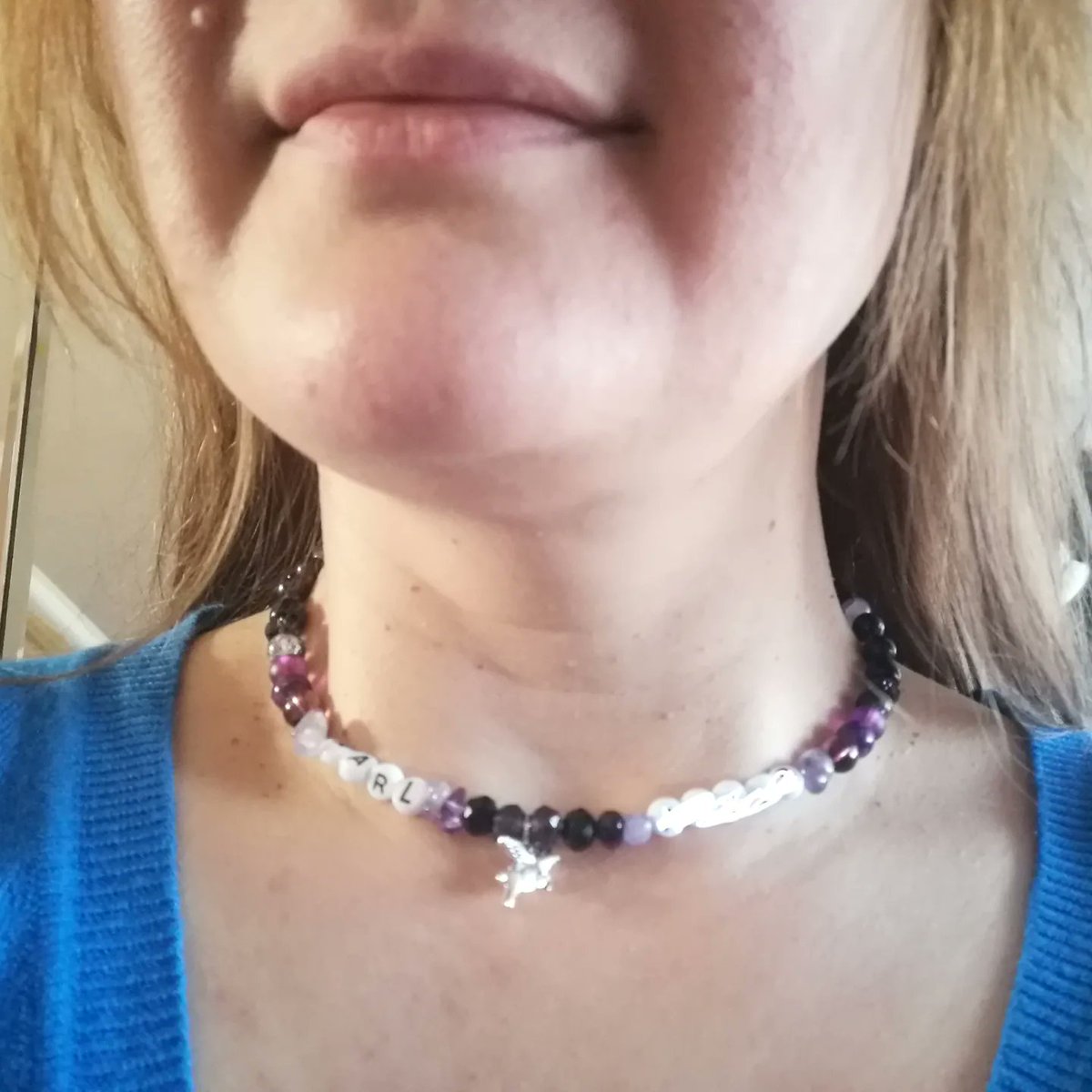 Lutoslava's tweet image. #madewithlove #purplenecklace #pigscanfly #personalisednecklace