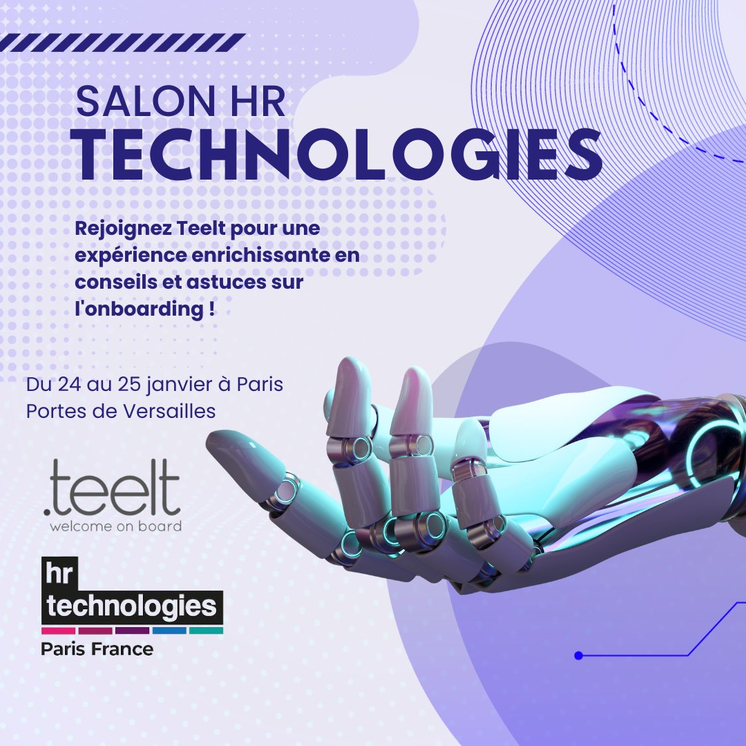 Teelt sera présent au salon @HRTechFR  2024 les 24 et 25 janvier à Paris.   

👉 Nous avons prévu une conférence spéciale au salon le 24 janvier de 15:30 à 15:50 avec notre co-fondateur Yann Boisseau et Véronique Franck-Manfrédo, Cheffe Innovation RH, Ville de Paris.