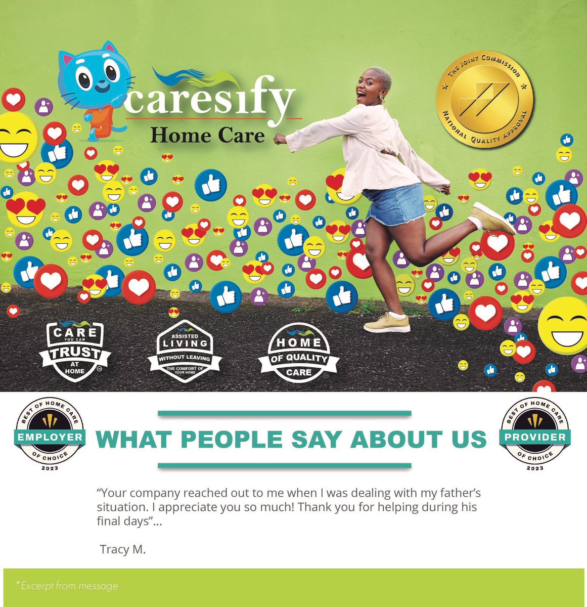 Caresify's tweet photo. 🌟💌 We're Feeling the Love at Caresify Home Care! 💌🌟
Hello, wonderful community! We at Caresify Home Care are overwhelmed with gratitude for all the amazing messages, comments, and reviews we've been receiving.
Each wonderful word from you means the world to us! https://t.co/b5jNnyUbq5