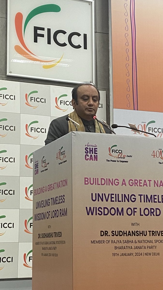 India will be a power centre of the world not to dominate but to #inspire. An inspiring thought for true #leadership. #UnveilingTimlesswisdomofLord with ⁦<a href="/SudhanshuTrived/">Dr. Sudhanshu Trivedi</a>⁩ ⁦<a href="/FICCIFLO/">FLO-FICCI Women's Chamber of Commerce</a>⁩