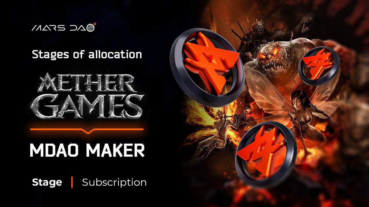 ✅ Start of the #SubscriptionStage for <a href="/AetherGamesInc/">Aether Games</a> Allocation on #MDAOMaker 

Starting today and until January 25, 10:00 UTC

➡️ To participate in the allocation, open the "Menu" → "MDAO Maker" in MDAO Telegram Wallet (t.me/Marswallet_bot). Then click on "Available IWO."