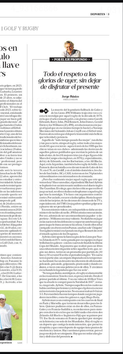 UnionRugbier's tweet photo. LA NACION jue., 18 ene. 2024
#Rugby 
Todo el respeto a las glorias de ayer, sin dejar de disfrutar el presente

https://t.co/Ql1einwll0 https://t.co/XuSPHNKZVk