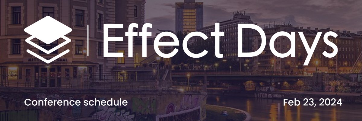 EffectTS_'s tweet image. The Effect Days conference schedule is LIVE! 

Check out the lineup of talks that await you on Feb 23, 2024 👇 
effect.website/events/effect-…

Don&apos;t miss the opportunity to be part of the first-ever Effect conference! Grab your ticket! 🎟️