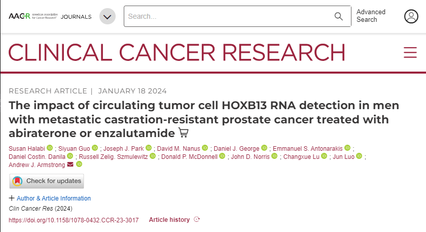 📊 New insights into mCRPC treatment! 🚀 HOXB13 expression in CTCs reveals crucial prognostic info. 💡 Higher HOXB13 linked to adverse outcomes with abiraterone/enzalutamide. 📉 Understanding AR-dependent markers is key for personalized care! #ProstateCancer #Research