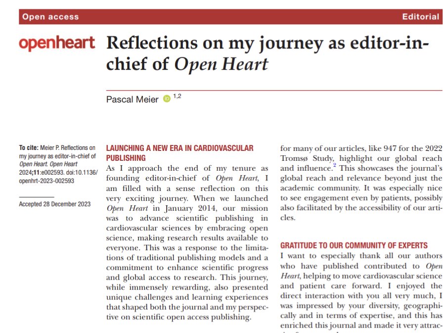 Pascal Meier,MD (@drpascalmeier) on Twitter photo My experience as Editor-in-Chief of <a href="/Open_HeartBMJ/">Open Heart</a> - Open Science
openheart.bmj.com/content/11/1/e… My experience as Editor-in-Chief of <a href="/Open_HeartBMJ/">Open Heart</a> - Open Science
openheart.bmj.com/content/11/1/e…
