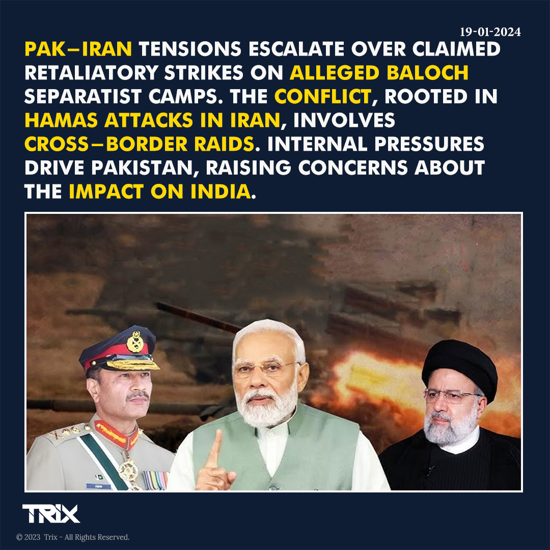 Trixindia_in's tweet image. "Tensions Escalate as Pak-Iran Clash Over Baloch Separatist Camps and Hamas Attacks".

#PakIranTensions  #BalochSeparatists #CrossBorderConflict #InternalPressures #RegionalSecurity #HamasAttacks #GeopoliticalConcerns #IndiaImpact
#InternationalRelations #trixindia