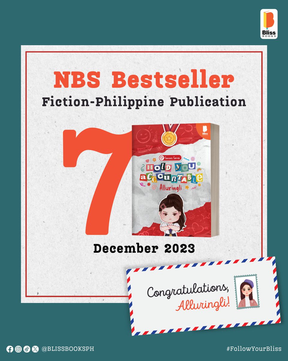 Hold You Accountable is at number seven on the National Book Store's Bestseller list! Congratulations, <a href="/alluringliwp/">li</a> ! We are so proud of you!

#blissbooksph #bestseller #alluringli