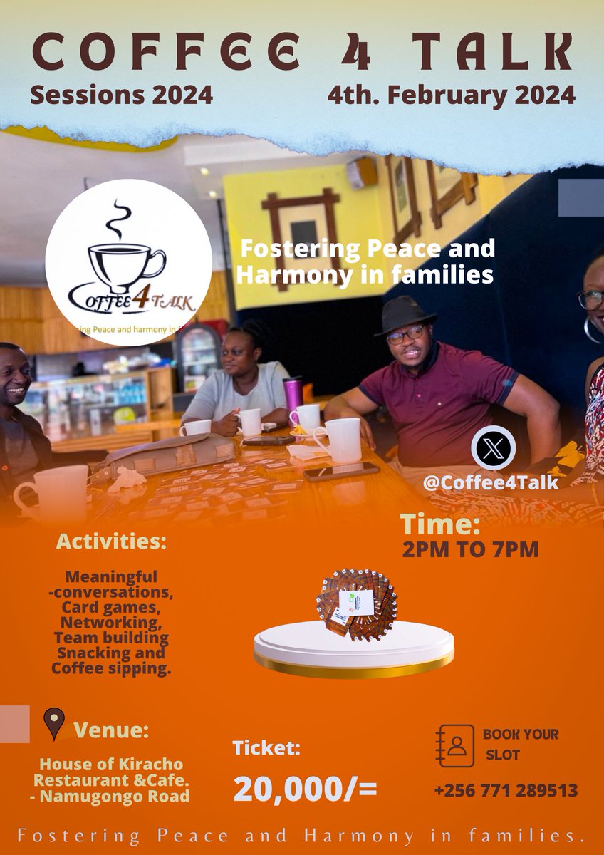 coffee4talk's tweet photo. Are you a coffee lover, coffee4talk is here in another edition .
Let's meet to foster peace and harmony in families https://t.co/69kB9fVHz9