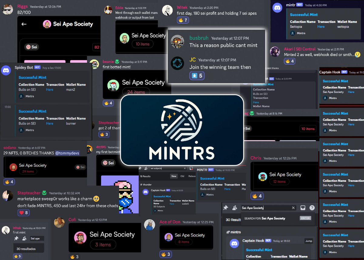 Thursday, our users made thousands of SEI in profits... 🤑📈

- Seitopia
- SEI Ape Society
- SEI Bulls
- &amp; more.

Mint is still open in Discord for a short time.

RT and we'll randomly select people to mint at discounted (WL) price ♻️
