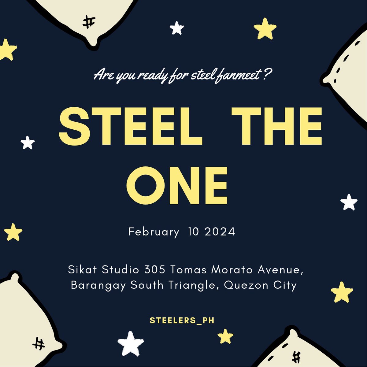 Steelers_ph's tweet photo. Come and Join Us on a day that is full of enjoyment as we celebrate STEELERS 10th Months of Love.
We are reaching out to everyone for support to make it truly amazing and unforgettable experience.
"STEEL THE ONE" PAJAMA PARTY
#SteelTheOne
#SteelRemington https://t.co/g3FntkKVd8