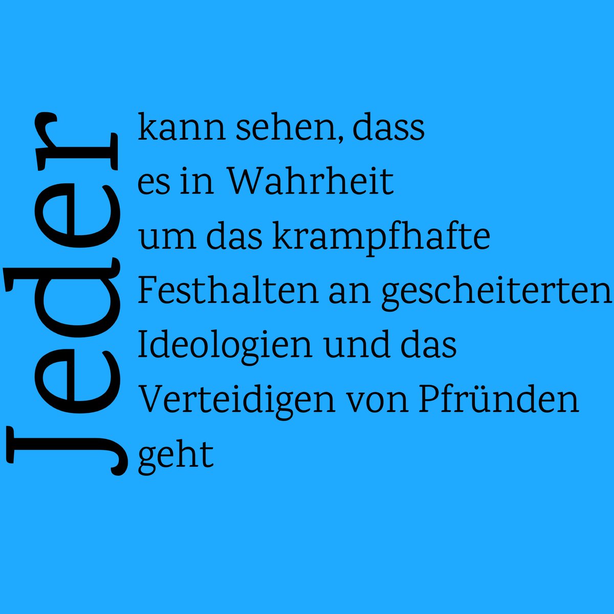 Ich bezahle für trölftausend Zeichen, also werde ich sie auch benutzen. Weil es wichtig ist: 👇 Aufklappen, lesen, kommentieren, teilen. Danke! Und schönes Wochenende. 

Das Gequatsche von der „wehrhaften Demokratie“ ist eine hohle Phrase. Denn jeder kann sehen, dass es in