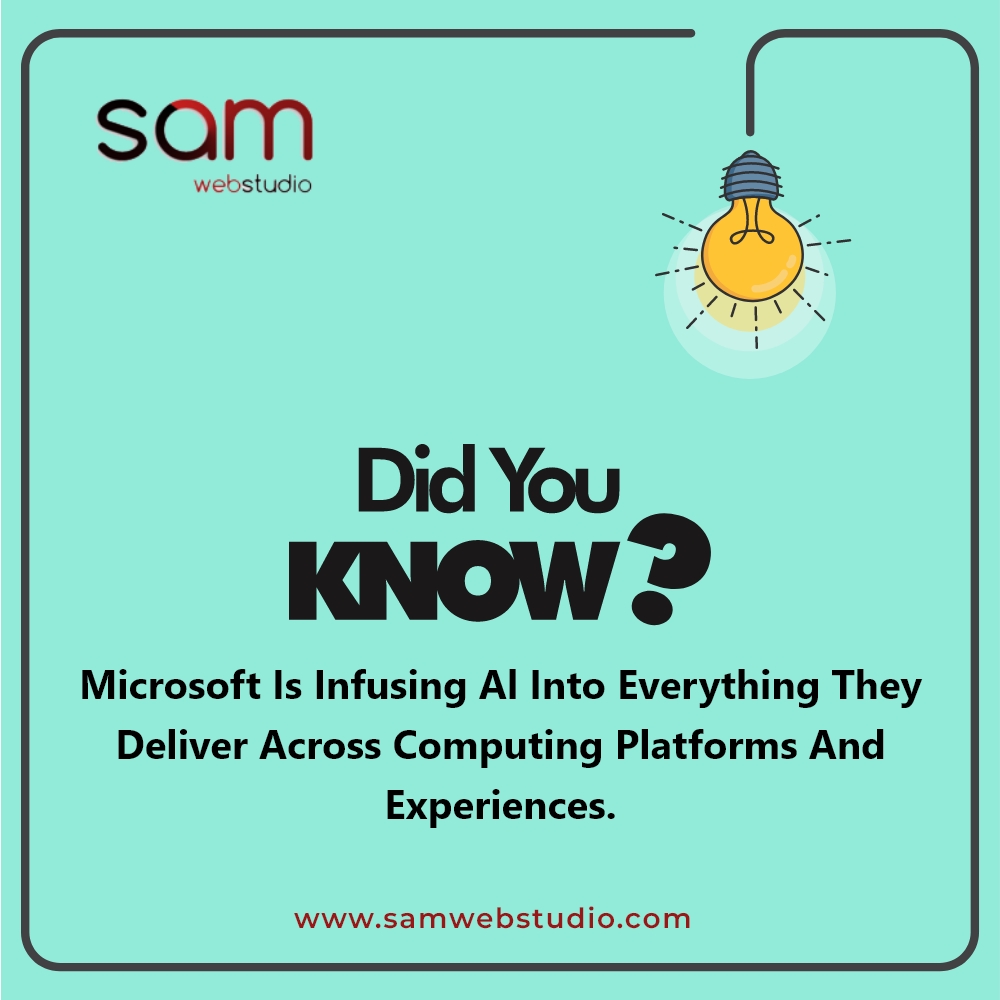 samwebstudio's tweet photo. Microsoft is infusing Al into everything they deliver across computing platforms and experiences.
🌐Visit: https://t.co/hfsLDpsBG7
.
#aifacts #artificialintelligence #ai #computingplatform #indemand #trendingtechnology #goodgrowth #careeropportunities #highpaidjob #aijobs https://t.co/rXpXkNM0Yp