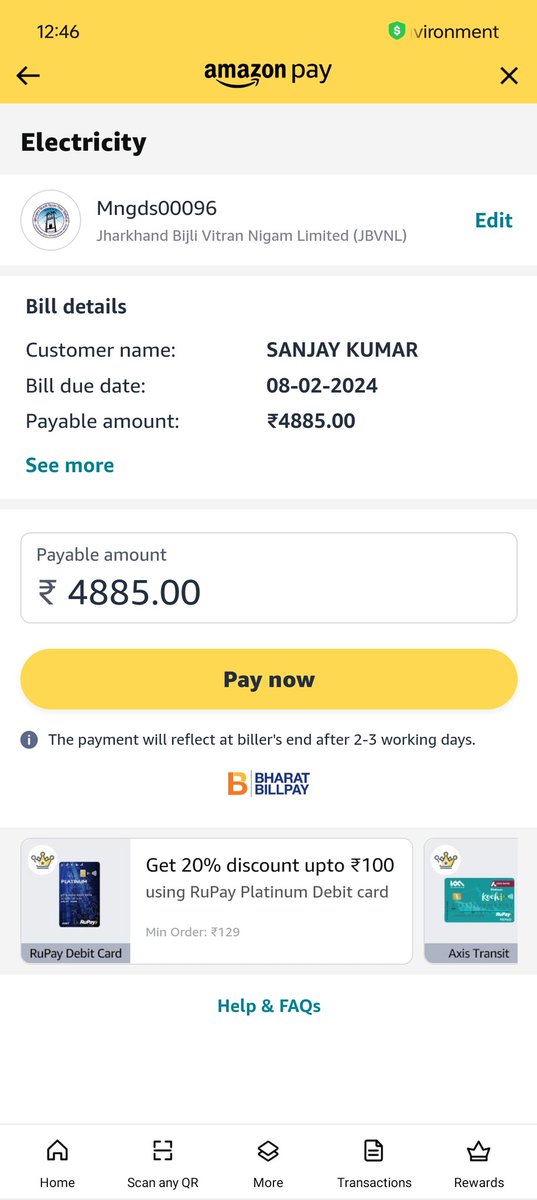 The_Sanni_'s tweet photo. Dear Sir, 
680unit ka itna jada Paisa kaise aa gya? plz help me sir🙏
@md_jbvnl 
@JharkhandCMO https://t.co/PksK0GfI9g