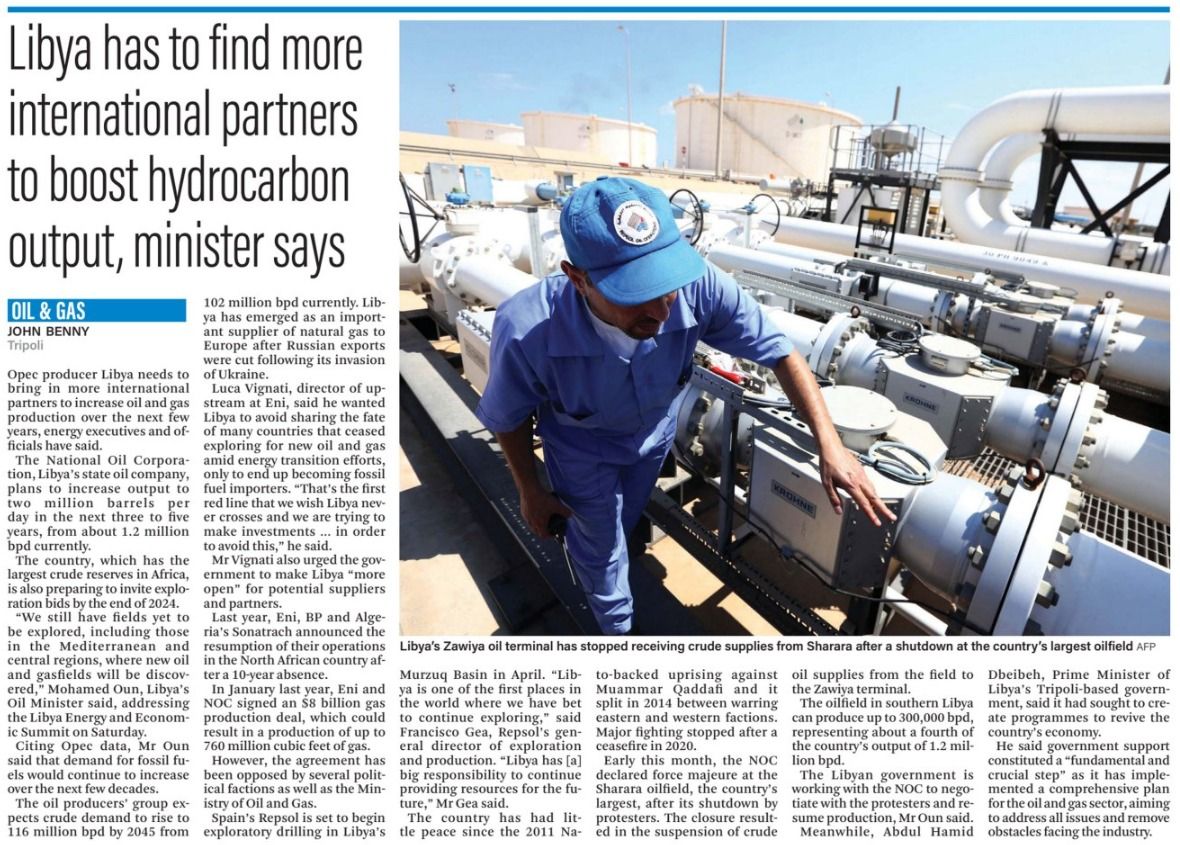 Media coverage of the Libya Energy and Economic Summit 2024 😁 
#Libya #leessummit #investinafrica #africadevelopment #oilandgas #energytransition