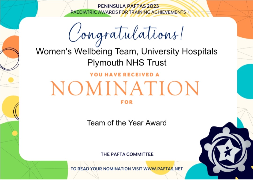 staffclaire's tweet photo. So proud of our team for receiving this nomination for PAFTA team of the year! @tishtoshtash88 @kimpauling85 @AnnJamesNHS @UHP_NHS @DerrifordNurses @peninsulapaftas @drjamesdearden @Janoffepie #paftas #teamwork #support https://t.co/oQNEbVG6mt
