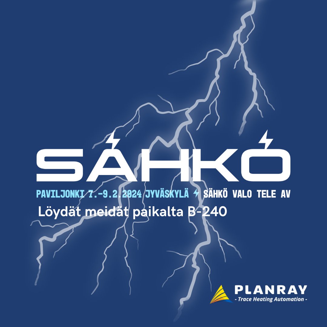 PlanrayOy's tweet photo. Jyväskylän sähkömessut lähestyvät, tule tapaamaan meitä 7-9.2 osastolle B-240😎⚡

Come to meet us at the Electricity exhibition at Jyväskylä on 7-9 Feb, you can find us from stand B-240😎⚡

#sähkömessut #sähkömessut2024 #sähkövaloteleav #sähkövaloteleav2024 #paviljonki #planray https://t.co/hCIqjvRLtO