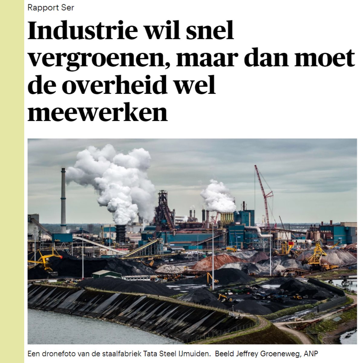 Het gaat ook over welvaart, banen, de inrichting van Nederland, de stroomvoorziening. Wat de kleur van het nieuwe kabinet ook is, het kan niet om die vraagstukken heen' -<a href="/kimputters/">Kim Putters</a> over het advies 'Verduurzaming maakindustrie' in de <a href="/trouw/">Trouw</a> 

🔗 ser.nl/nl/Publicaties…