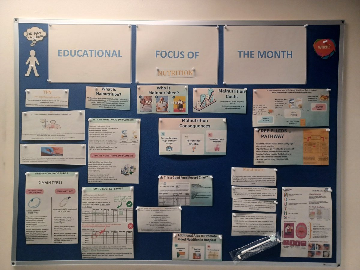 Fantastic work by our clinical educators focusing on the importance of nutrition for patients on our wards <a href="/DietitiansUHP/">Dietitians@UHP</a> <a href="/Nickymetty/">Nicky Metcalfe</a> <a href="/UHP_NHS/">University Hospitals Plymouth NHS Trust</a> <a href="/ClinicalEdEm_Kt/">Em&KT</a> @angela_kellow <a href="/SianAndrews6/">Sian Andrews</a> <a href="/HannahRN91/">Hannah</a>