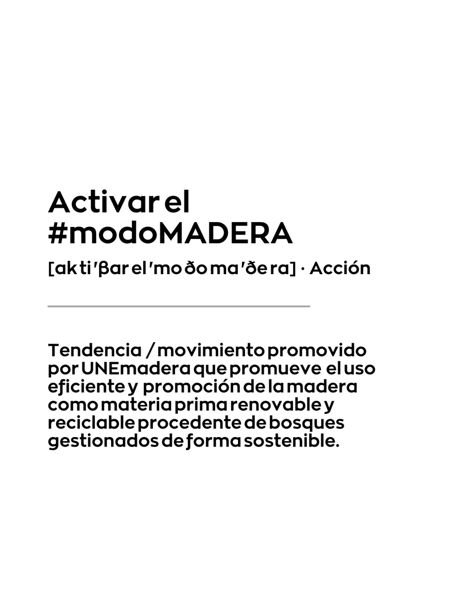 Activa el #modoMADERA ! 🪵

👉🏽 modomadera.es

Es la hora de la Bioeconomía Circular, es la hora de Activar el #modoMADERA !

#UNEmadera #modoMADERA #activaelmodoMADERA #industria #madera #mueble #bosque #sectorforestal #sostenibilidad #sostenible #forestal