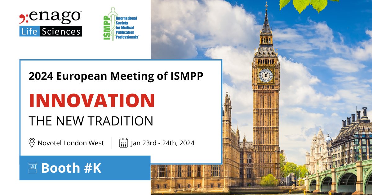 Join us at the 2024 European Meeting of @ISMPP on Jan 23-24 at Novotel London West, Booth K. Meet our team, Anupama Kapadia and Kuljeet Sohanpal, for insightful discussions on #MedPubs, #MedComms, #BioTech, and #AI. Can't wait to exchange ideas! #ISMPPEurope2024