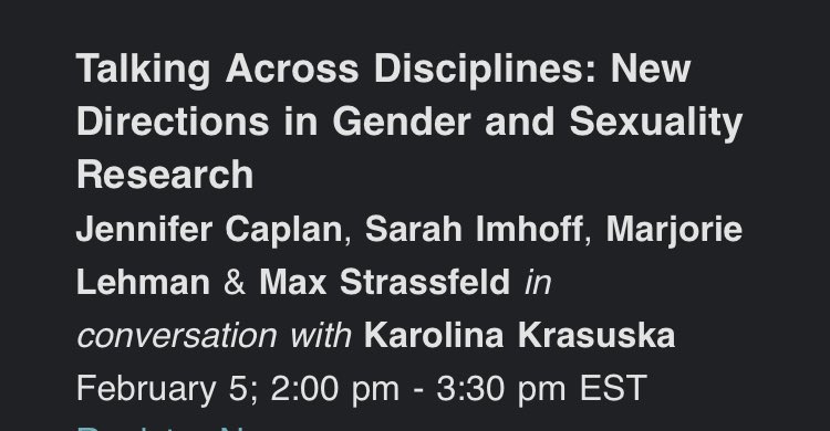 📣📣📣I’m doing an online <a href="/jewish_studies/">AJS</a> thing with amazing authors of recent amazing books in Gender and Sexuality *and* Jewish studies. Save the date! Link to register in the comment below.

With thanks to my co-organizer Marjorie Lehman