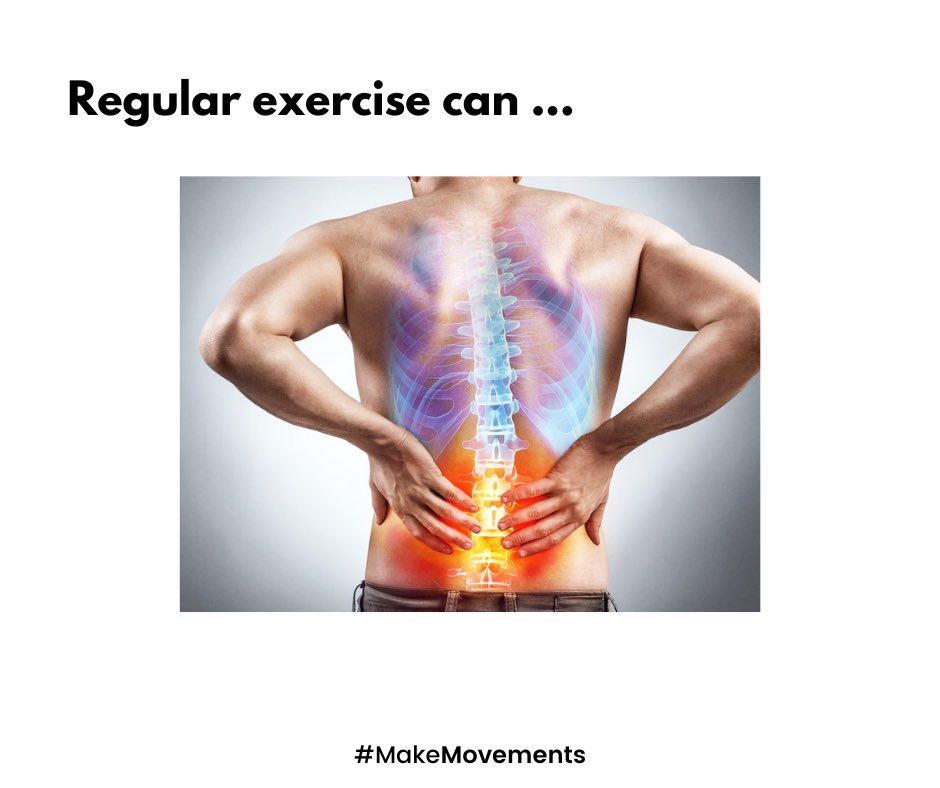MakeMovements_'s tweet photo. reduce lower back pain.  Keep your body moving.
#everyone #exercisemotivation #backpain #mindset #fridayvibes https://t.co/a8B6kpCEhO