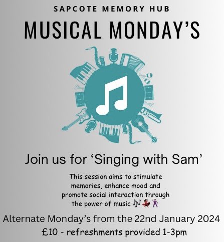 Musical Monday’s are coming to the Hub 🎶💃🏽🕺🏻♥️
Starting this Monday then alternate Monday’s going forward. Everyone welcome!!!