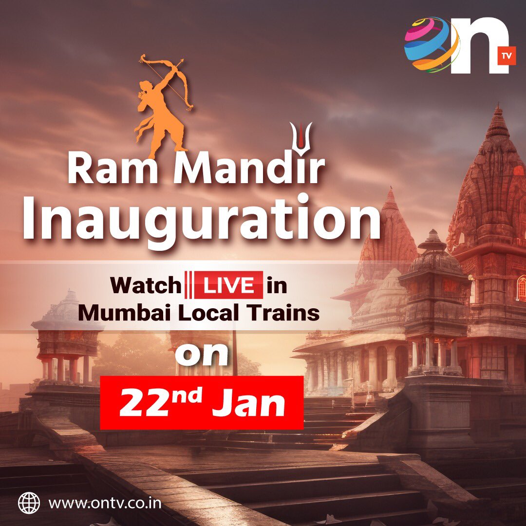 ONTVTransit's tweet photo. Dear @PMOIndia @CMOfficeUP @mygovindia 

Eagerly seeking your gracious permission to illuminate our 9700+ screens nationwide with the historic Bhavya Ram Mandir inauguration. As the vanguard of transit broadcasting, Your consent would be a privilege. #RamMandirInauguration https://t.co/Kz1sDwpKsU