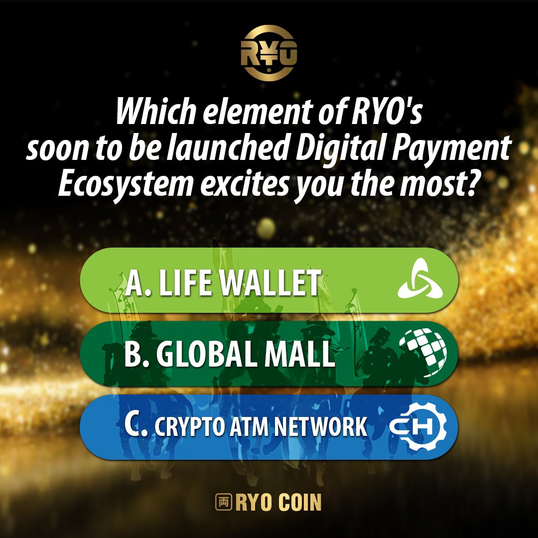 ryodigital's tweet photo. What really excites you the most in RYO’s soon to be launched Digital Payment Ecosystem? Add your comment below!
Secure your share of the Future in Digital Payments today!
Visit https://t.co/eRjIVrJZ2r
#RyoCryptoMadeSimple #RyoLifeWallet #GlobalMall #CryptoATMNetwork #RyoCoin #RyoDigitalPaymentSolutions