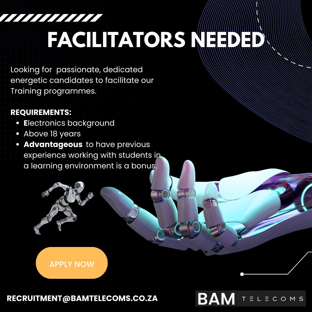 Azola_B's tweet photo. JOB OPPORTUNITY!!!! Please RT and Pass if you know someone who may be interested @BamTelecoms #electronics #Bamtelecoms #proudlysa #jobs #repairs https://t.co/bmS7EDGk8r