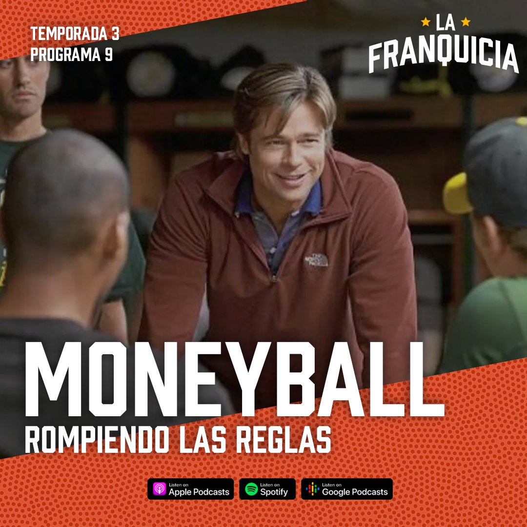 Franquicia_Pod's tweet photo. 🚨¡Nuevo episodio!🚨
🎙️Hoy hablamos de un peliculón: Moneyball. Toca charlar sobre béisbol, pero también de Aaron Sorkin, de las decisiones tomadas por dinero, del libro de Michael Lewis, de los Oakland Athletics, de canciones ñoñas y... de escupir tabaco en un vaso. https://t.co/5S9DYUKhyc