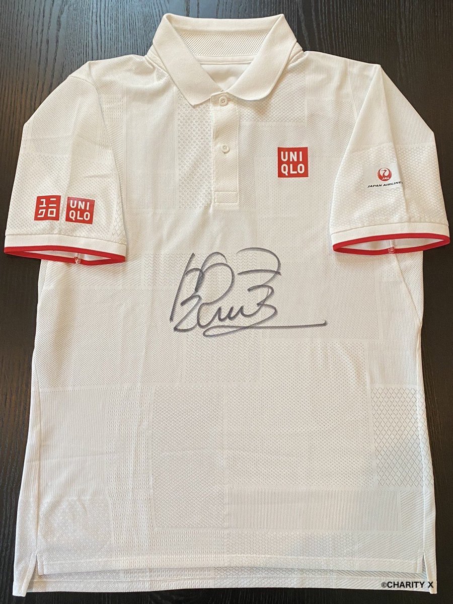 charity___x's tweet photo. 「【令和6年能登半島地震災害支援】錦織圭選手2021年シーズン使用サイン入りウェア」
チャリティーオークション！

錦織圭選手が2021年シーズンで着用したウェアに直筆でサインしたものです✍️

是非、皆さんご参加ください！ https://t.co/Lw9D8R7nIw