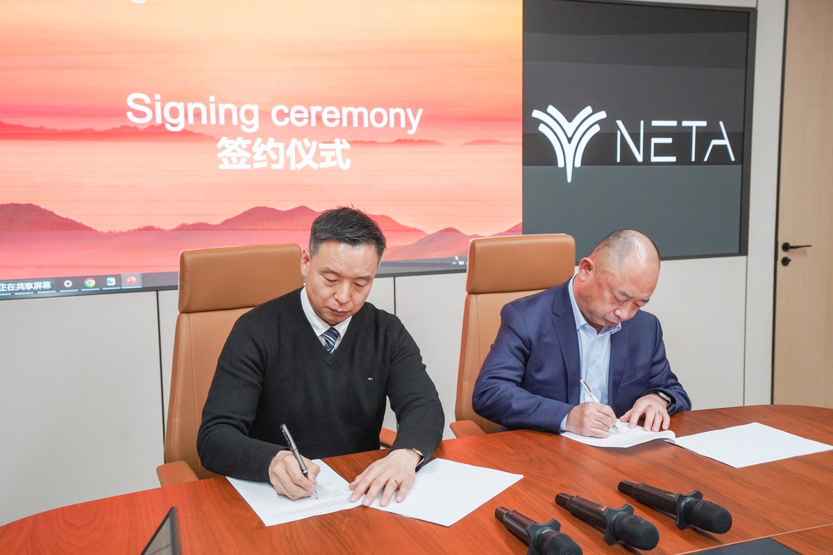 netaautoglobal's tweet image. Neta Auto officially signed an exciting dealership agreement for Uzbekistan—another milestone in our global journey! 🌍🚗

#HelloWorld #NetaNews #WeAreNeta #NetaAuto #CATLEVBattery