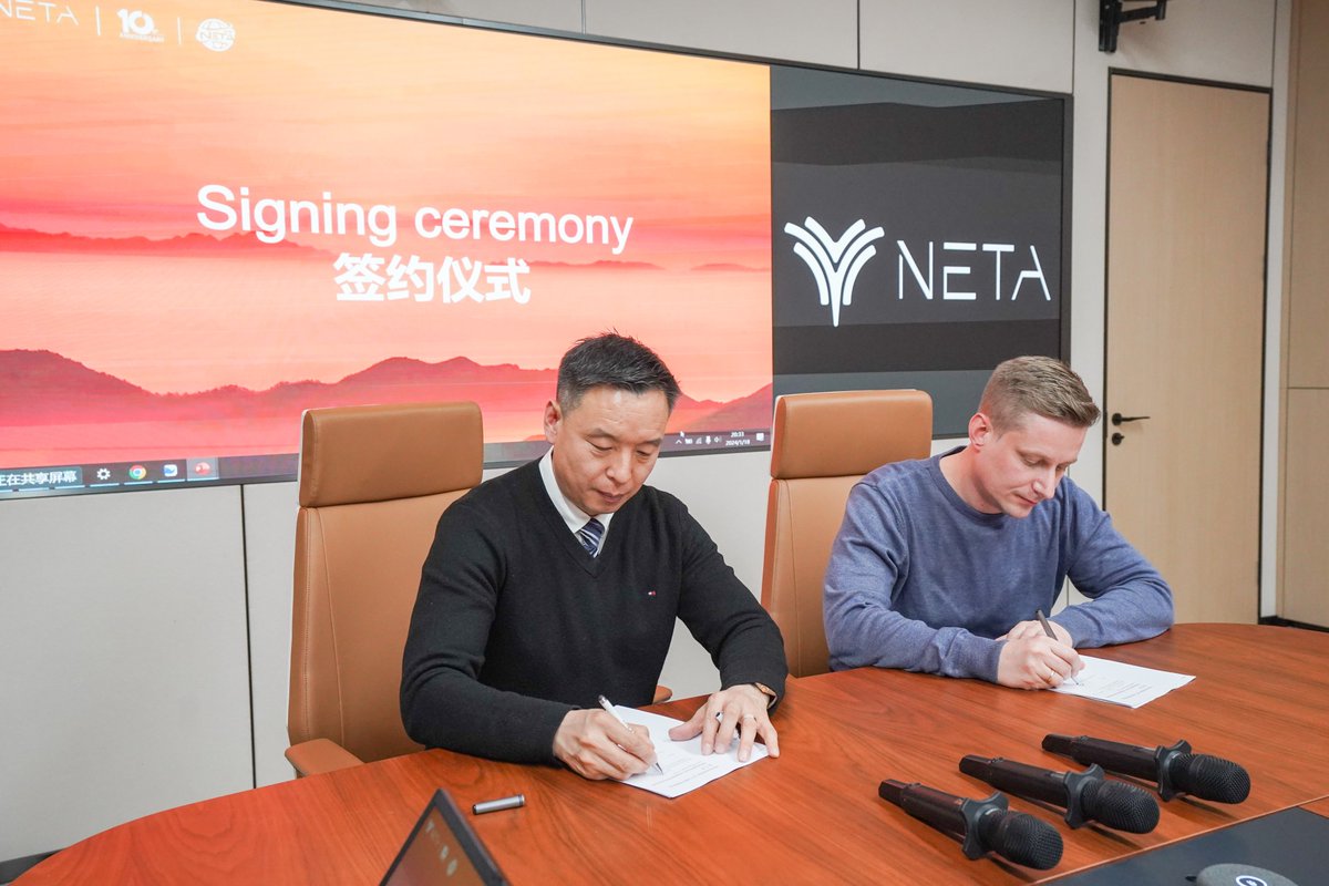 netaautoglobal's tweet image. Neta Auto officially signed an exciting dealership agreement for Uzbekistan—another milestone in our global journey! 🌍🚗

#HelloWorld #NetaNews #WeAreNeta #NetaAuto #CATLEVBattery