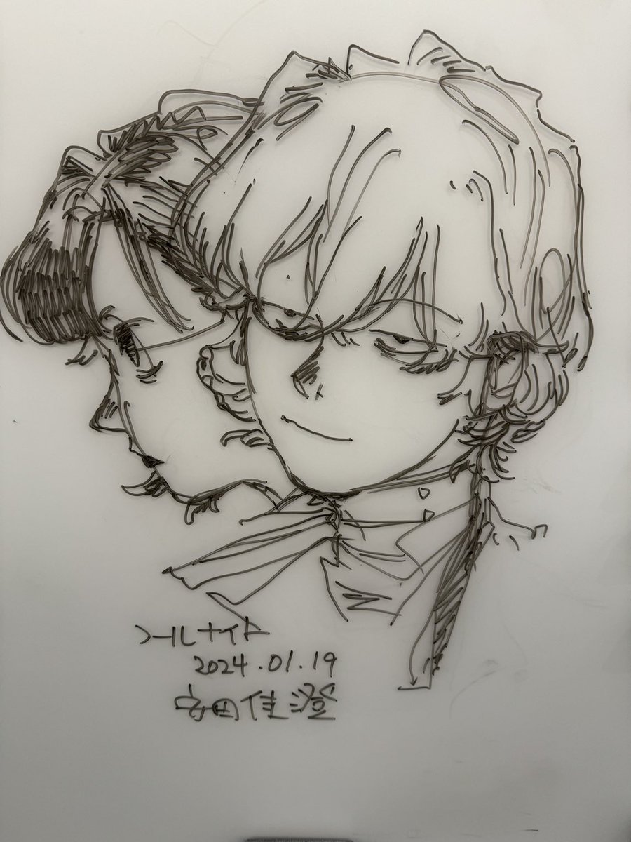 foolnight1's tweet image. 今日も安田先生が小学館に来てくれました！
そしてトーシローとヨミコを描いてくれましたよ！
#フールナイト