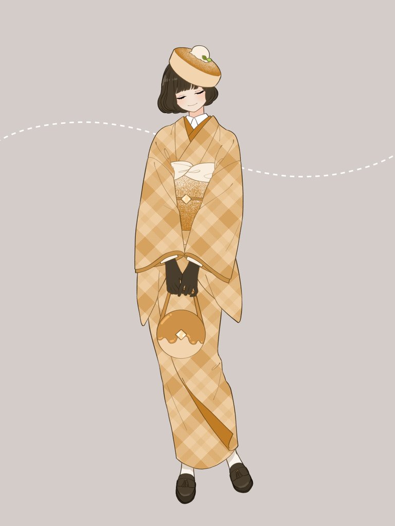 1girl solo japanese clothes kimono gloves closed eyes short hair  illustration images