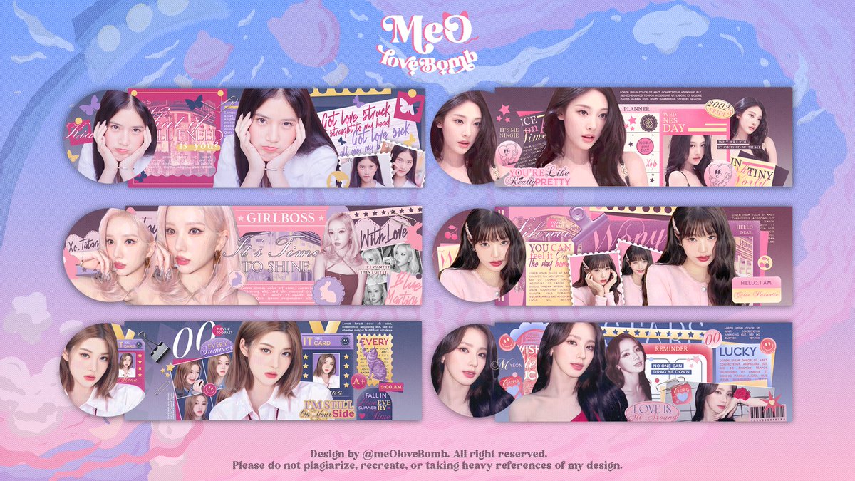 help repost yah meOongs! >__O

piya membawa 12 template layout yang bisa kamu bawa pulang hari ini (19/01) jam 19.40 WIB yaa!

buat harga tiap templatenya bisa cek di ALT yah meongs! detailnya cek di post selanjutnya yah! yuk bawa pulang templatenya :]

#zonauang