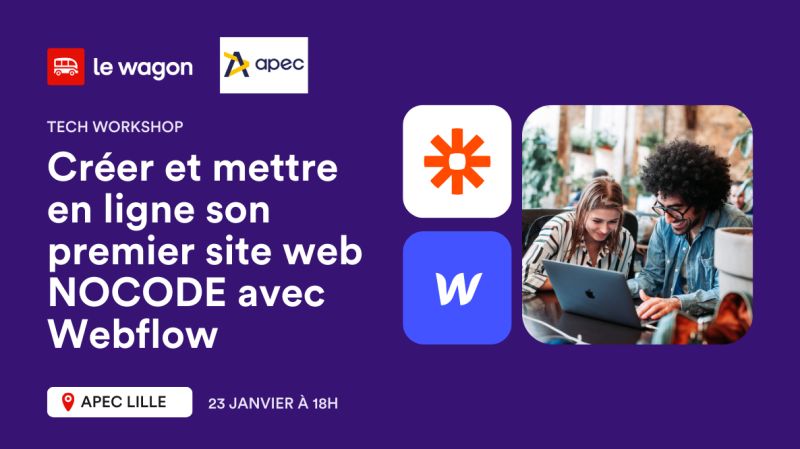 #entrepreneurs , vous souhaitez concevoir votre premier site web de commerce électronique ?
<a href="/lewagonlille/">Le Wagon Lille</a> et <a href="/Apecfr/">Apec.fr</a> vous proposent de vous initier au No Code
📆 Mardi 23 janvier
⏰ De 18h00 à 20h00
📍 Centre Apec Lille, Place Rihour
Inscription : eventbrite.com/e/billets-work…