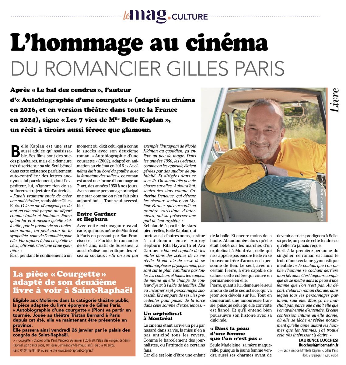 Entretien dans Nice Matin ce jour. Merci à Laurence Lucchesi <a href="/EditionsPlon/">Editions Plon</a> <a href="/LiseBoell/">Lise Boëll</a>