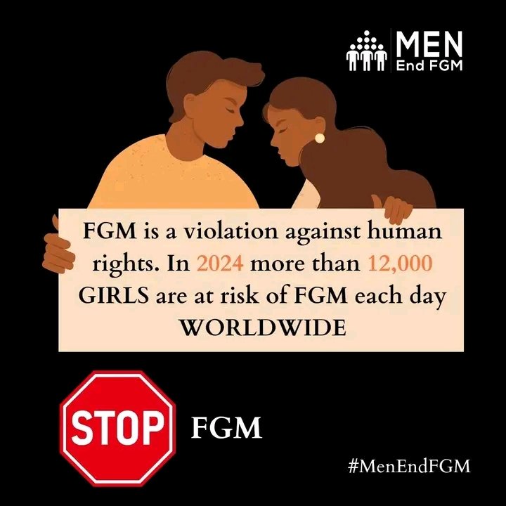 Stand against Female Genital Mutilation. In 2024, 4.4M girls are at risk, projected to rise to 4.6M by 2030. Take action, speak out, educate. Let's #EndFGM2030, break harmful traditions, and promote gender equality.#MenAsAllies #SDG5 #EndingHarmfulPractices @MenEndFGM @TonyMwebia