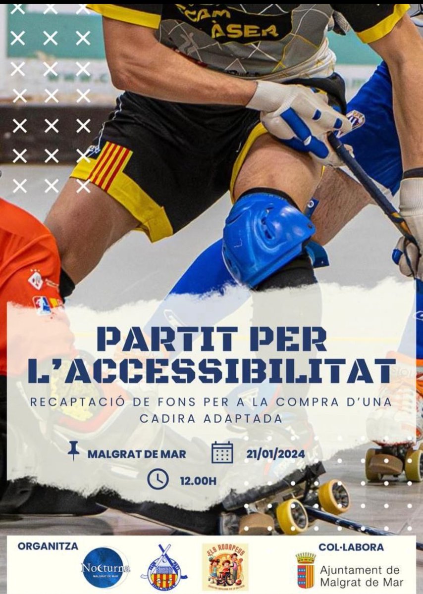 FCPatinatge's tweet photo. 🏑 El @cpmalgrat i els Rodapeus La Nocturna organitzen "El partit per l'accessibilitat" d'#HoqueiPatins.
📆 21 de gener a les 12h, a Malgrat de Mar.
Un #PartitSolidari per a recaptar fons i aconseguir l'#AccessibilitatPerATots. Ah, i amb la participació de 🌟 grans estrelles 😍 https://t.co/UtLftecmYm