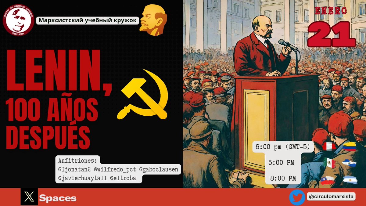 @REDROJA4 @tequila_monica @DeRepublicana Seguidos!
Gracias por la difusión al próximo space del @CirculoMarxista 🫱🏼‍🫲🏽✊🏾
#Lenin100
#Lenin