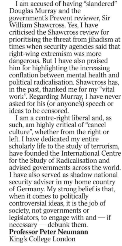 My response to a recent @thetimes article, attacking my colleagues and me at @KingsCollegeLon for being 'woke' and apologists for terrorism.👇