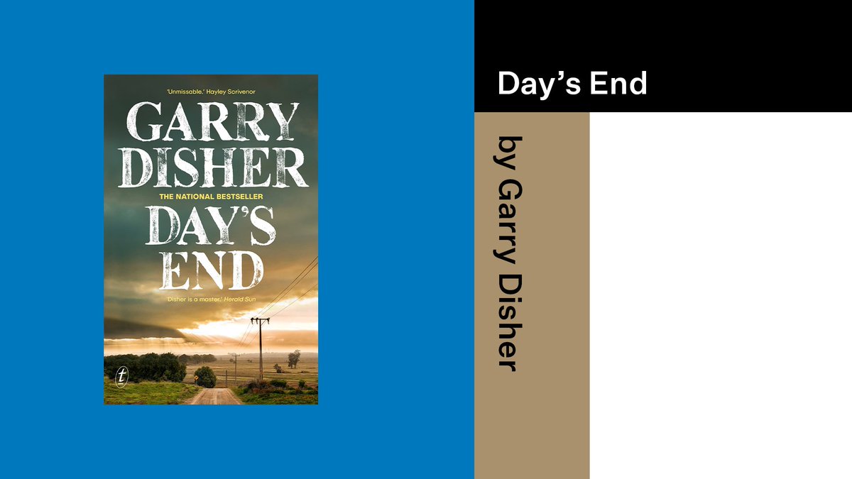 Nominated by @Library_Vic, Day's End is written by @GarryDisher and published by @text_publishing. Fun fact - public library staff from 53 library services & 318 branches across Victoria voted Day’s End as their nominee for the 2024 #DublinLitAward 🤩 #DLA2024 🧵 1/2